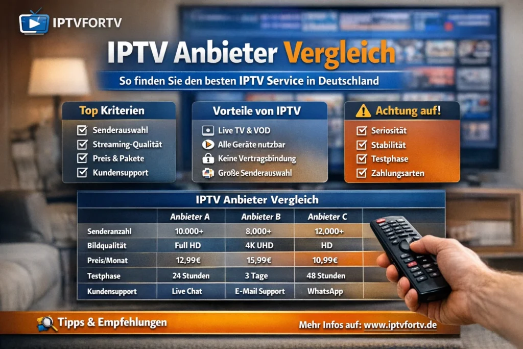 IPTV Anbieter Vergleich