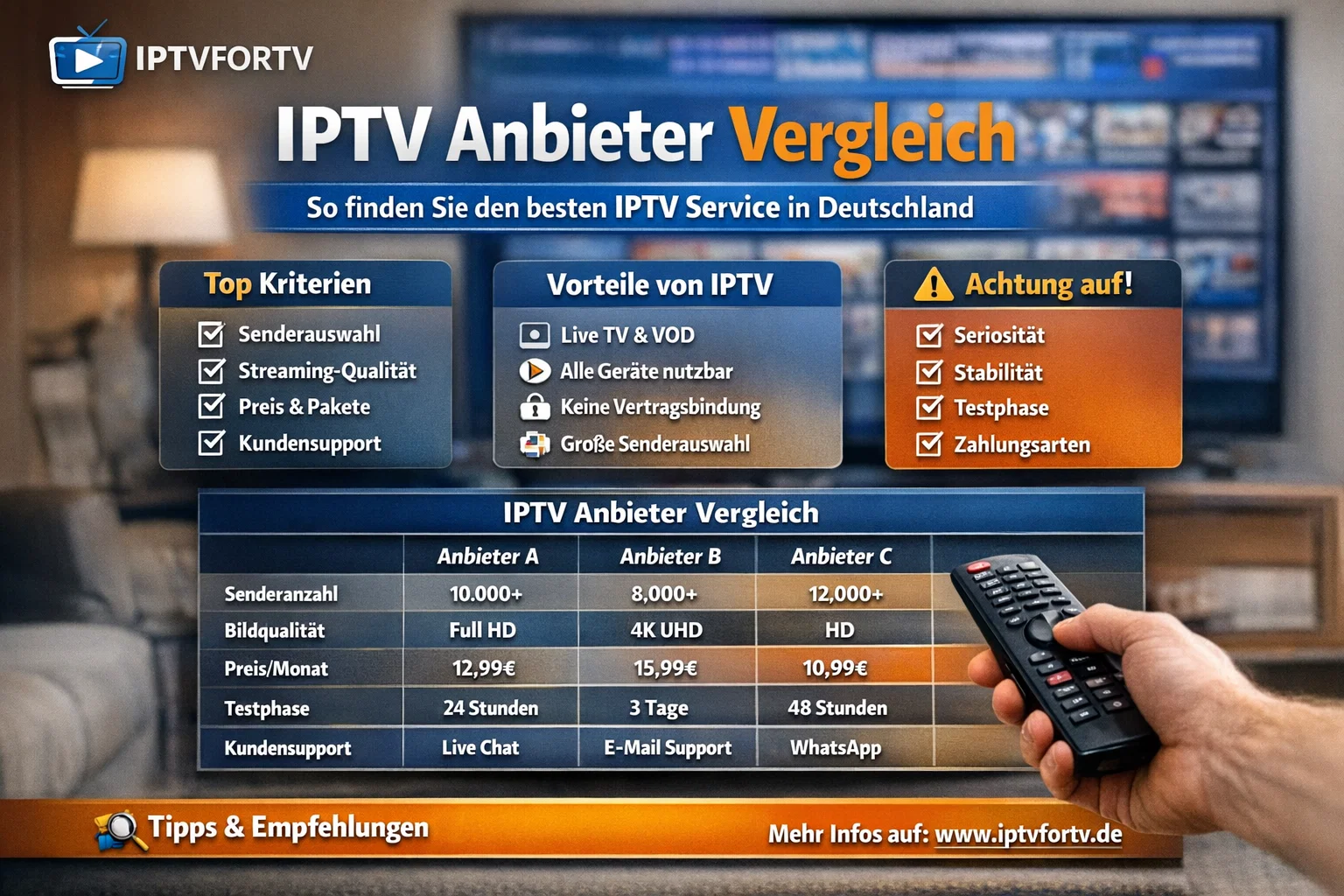 IPTV Anbieter Vergleich