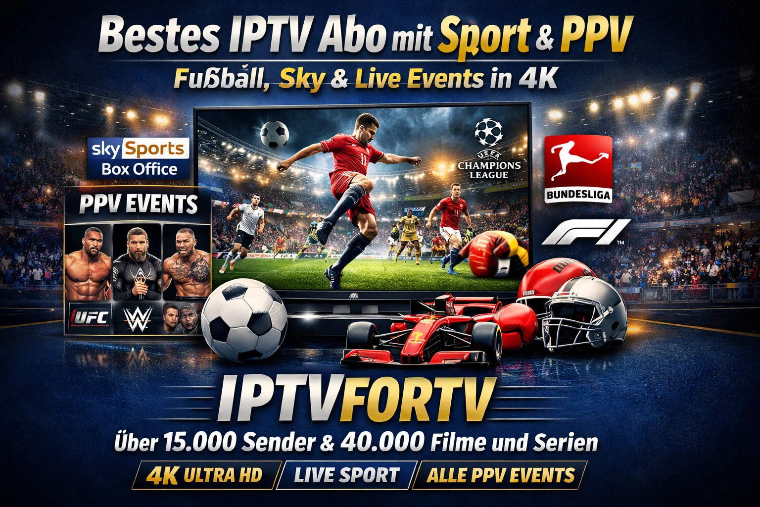 Bestes IPTV Abo mit Sport & PPV in 4K