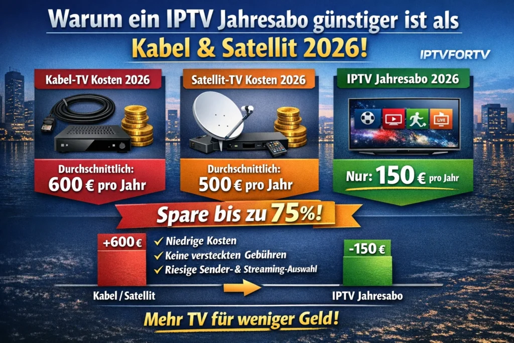 Warum ein IPTV Jahresabo günstiger ist als Kabel & Satellit 2026